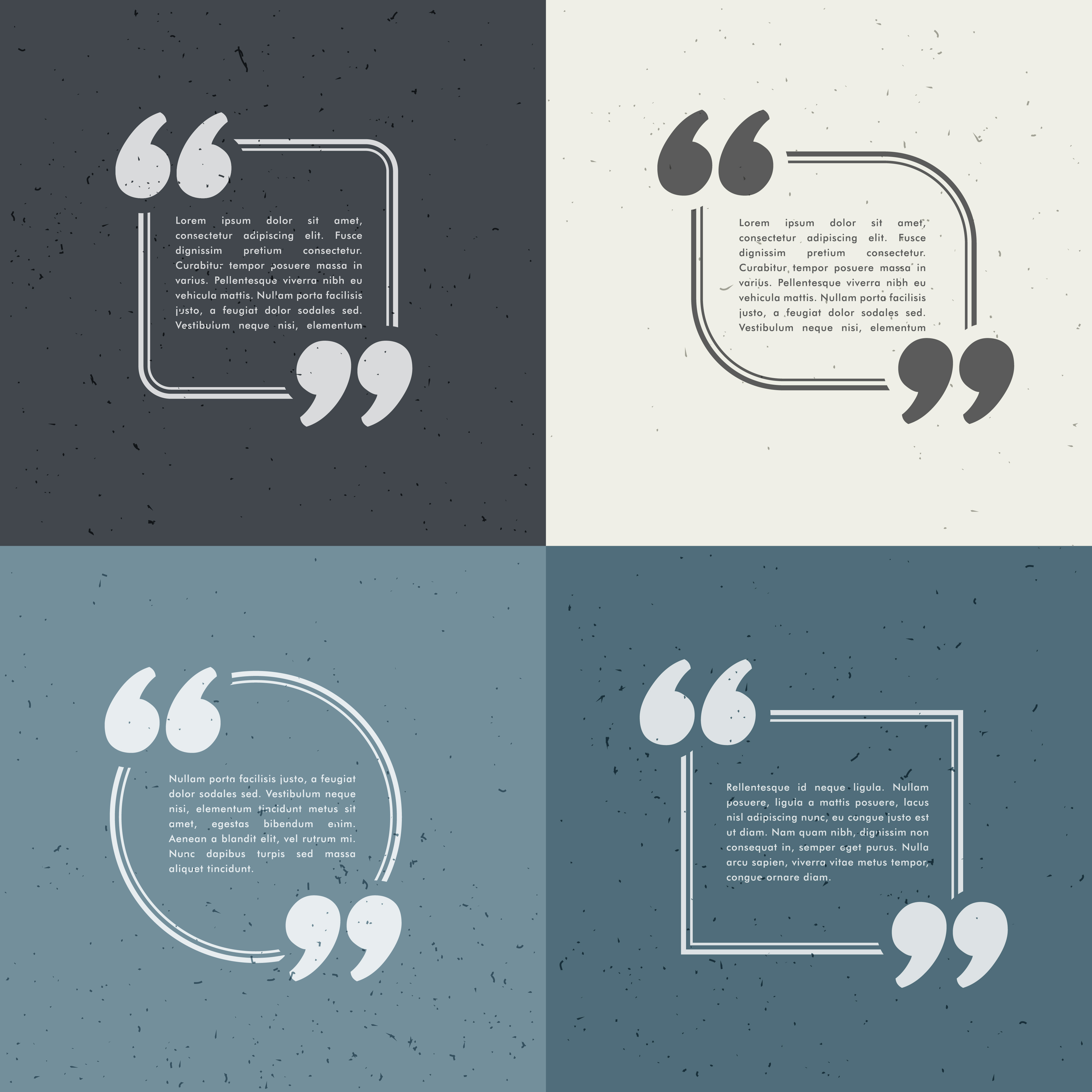 set of four quotation marks in different styles - Download Free Vector