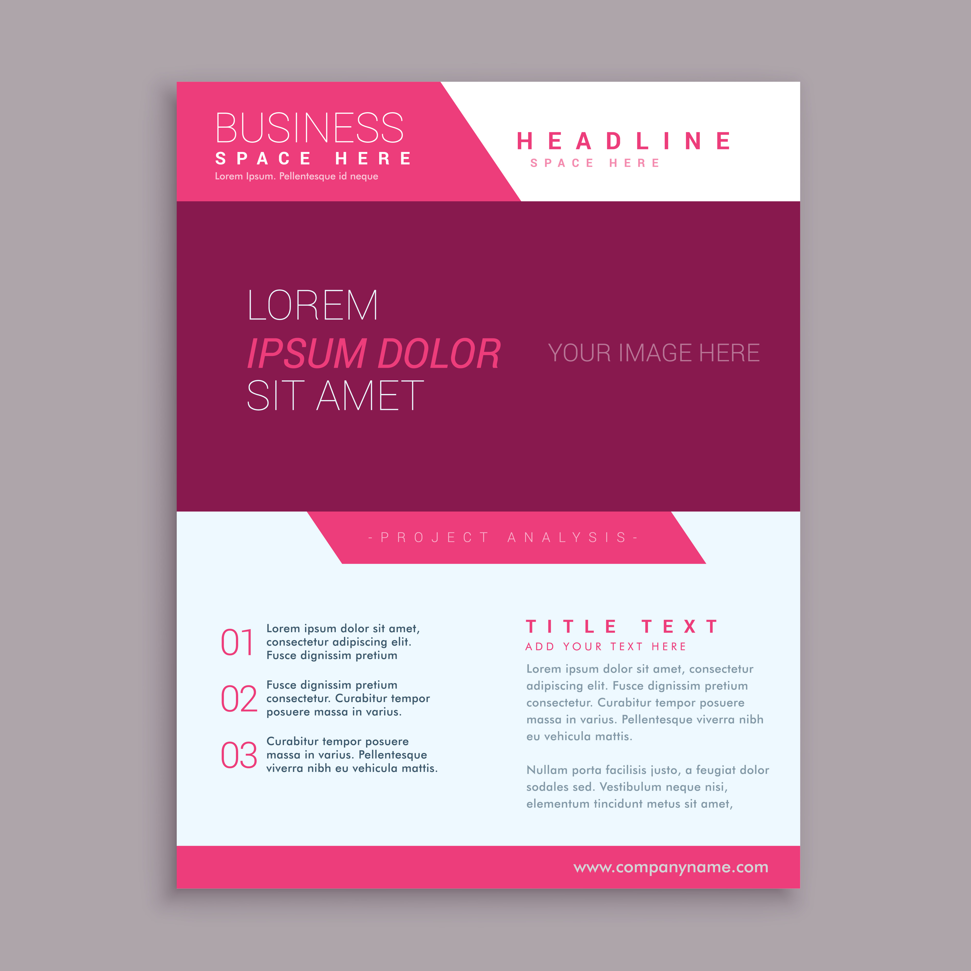 Pink Brochure Flyer Design Template In Geometric Shape Download Free