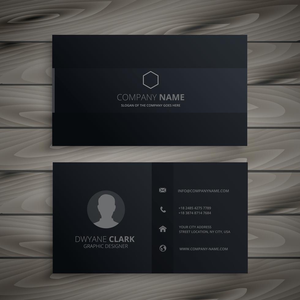 pure black dark business card template vector design illustratio Download Free Vector Art