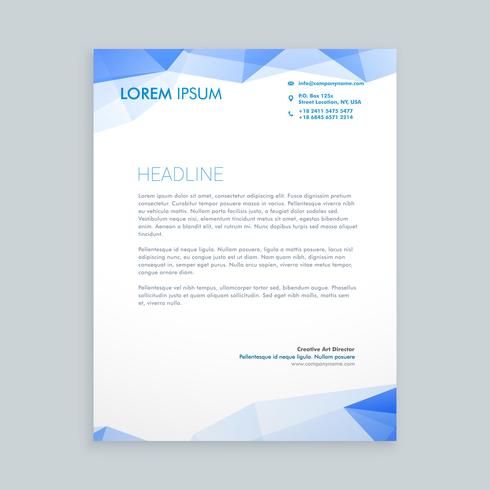 Low poly letterhead template vector design illustration 