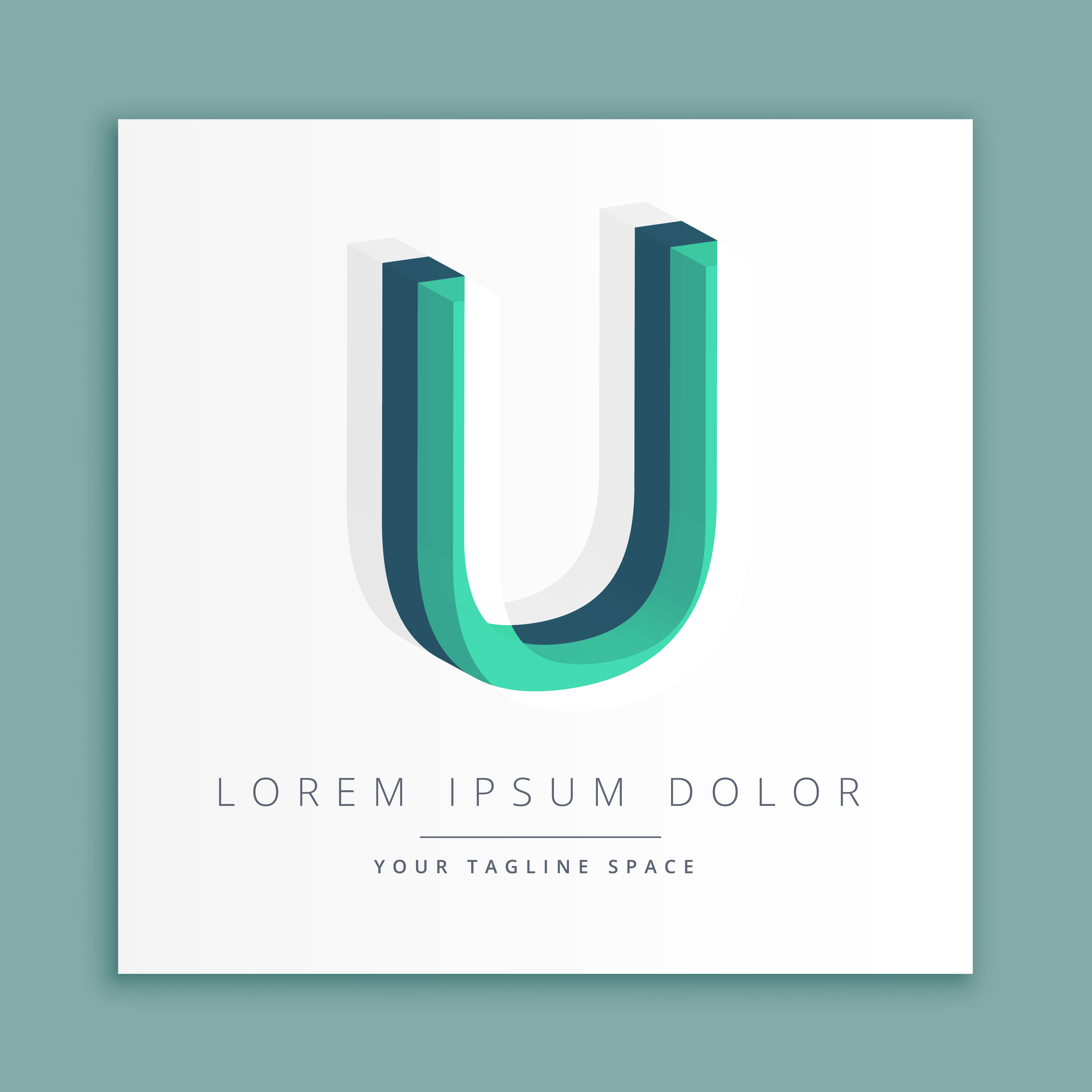 Download 3d abstract style logo with letter U - Download Free ...