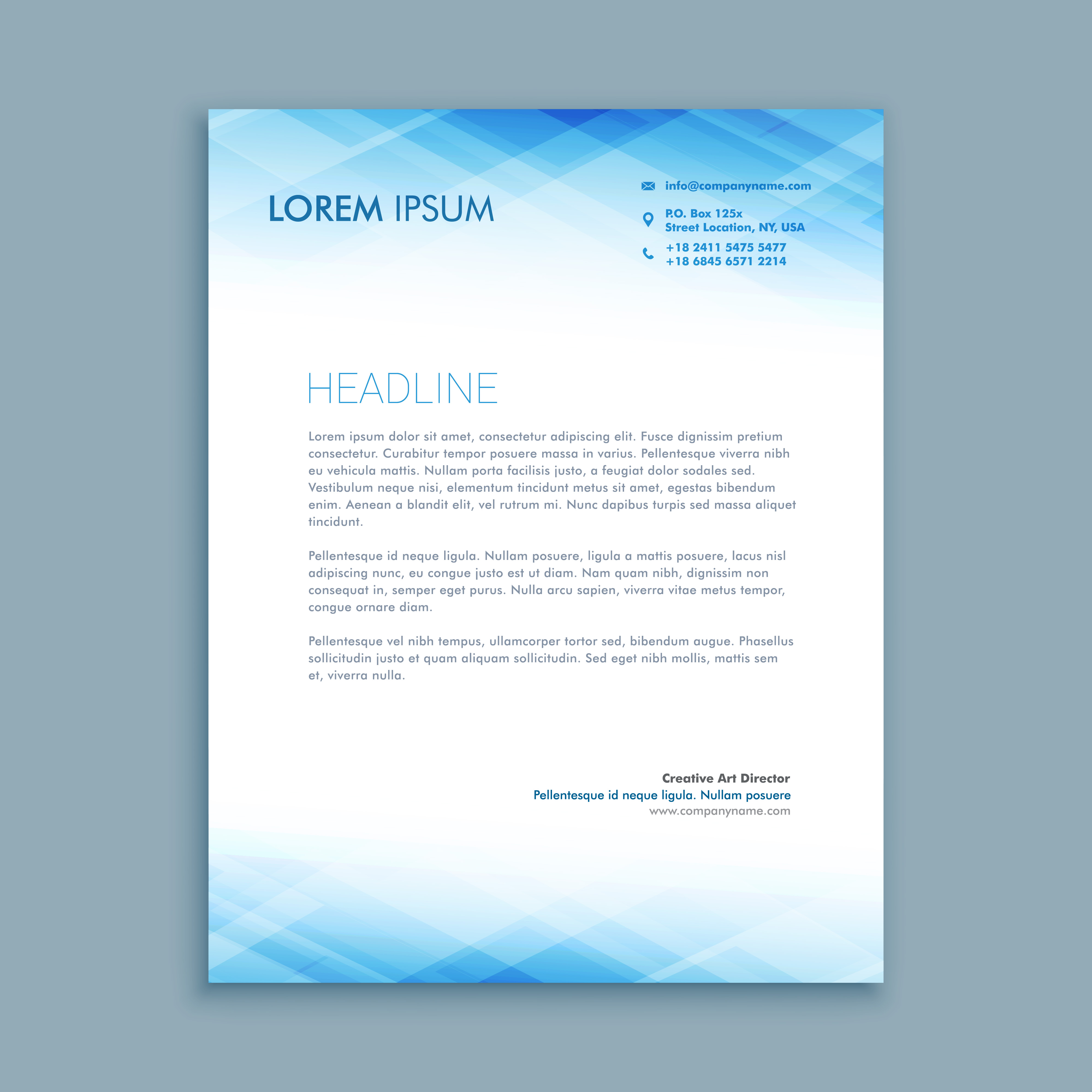 abstract business letterhead template vector design illustratio - Download Free Vector Art ...