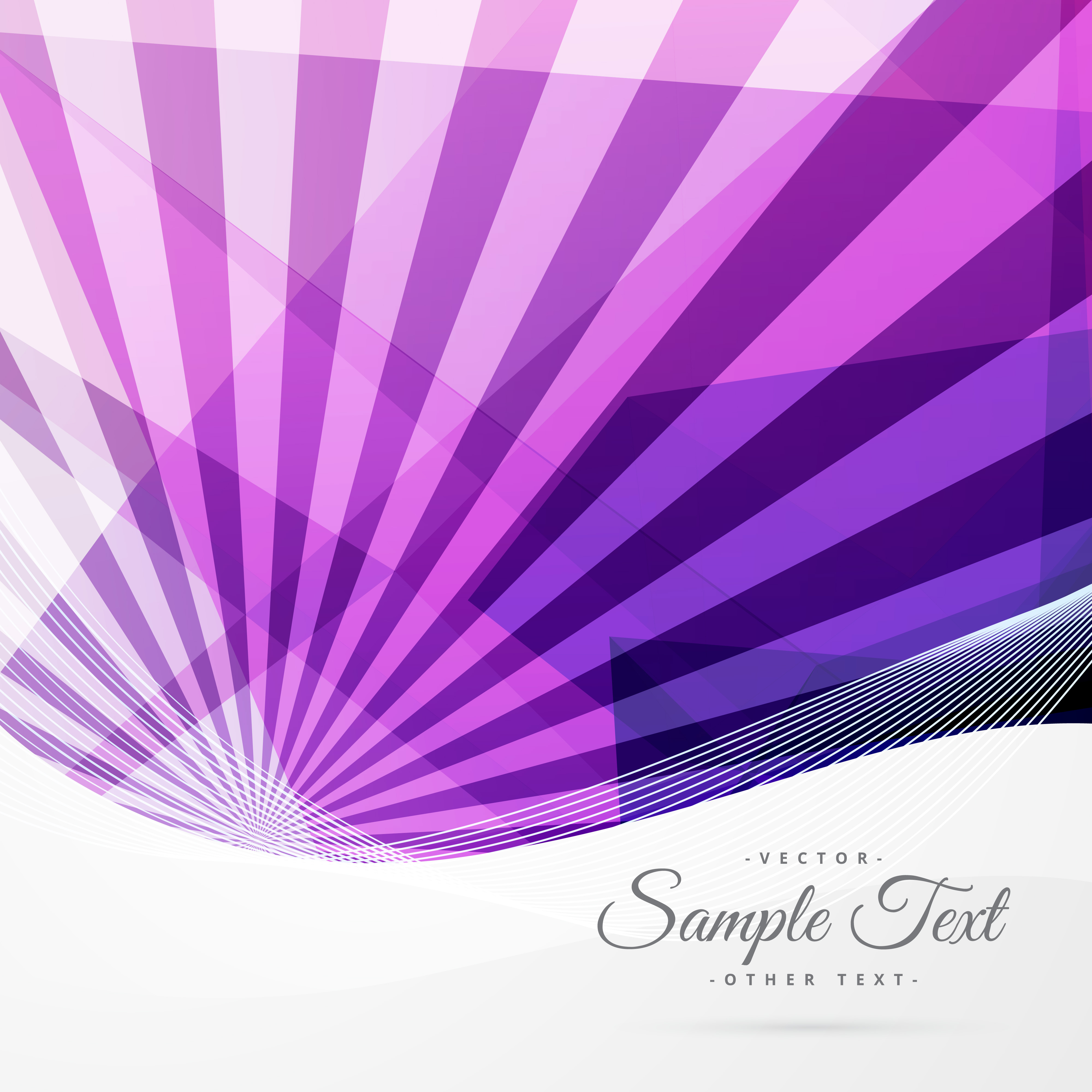 abstract funky purple background with rays and geometric shapes