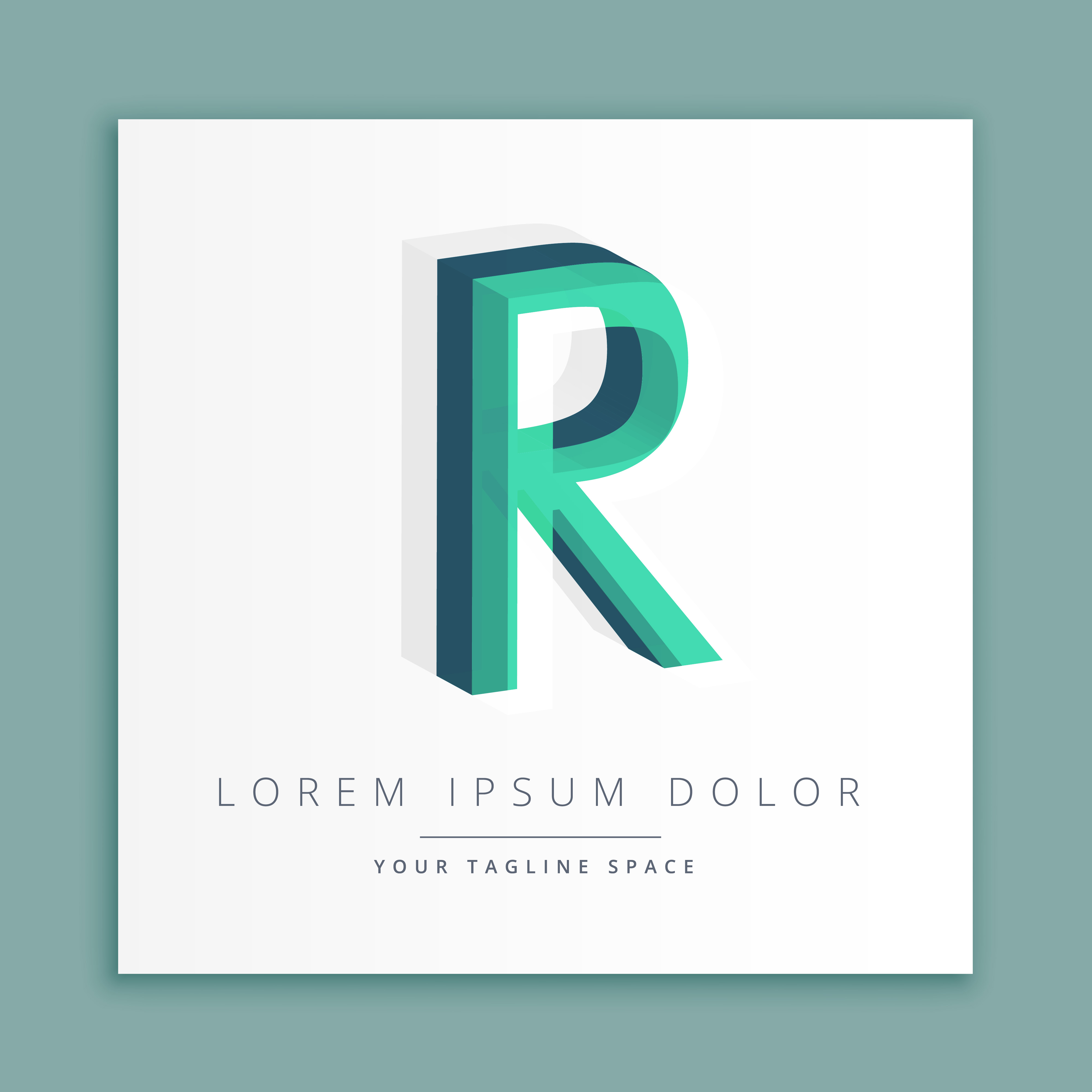 Download 3d abstract style logo with letter R - Download Free ...