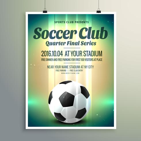 soccer cup final series flyer template download free vector art