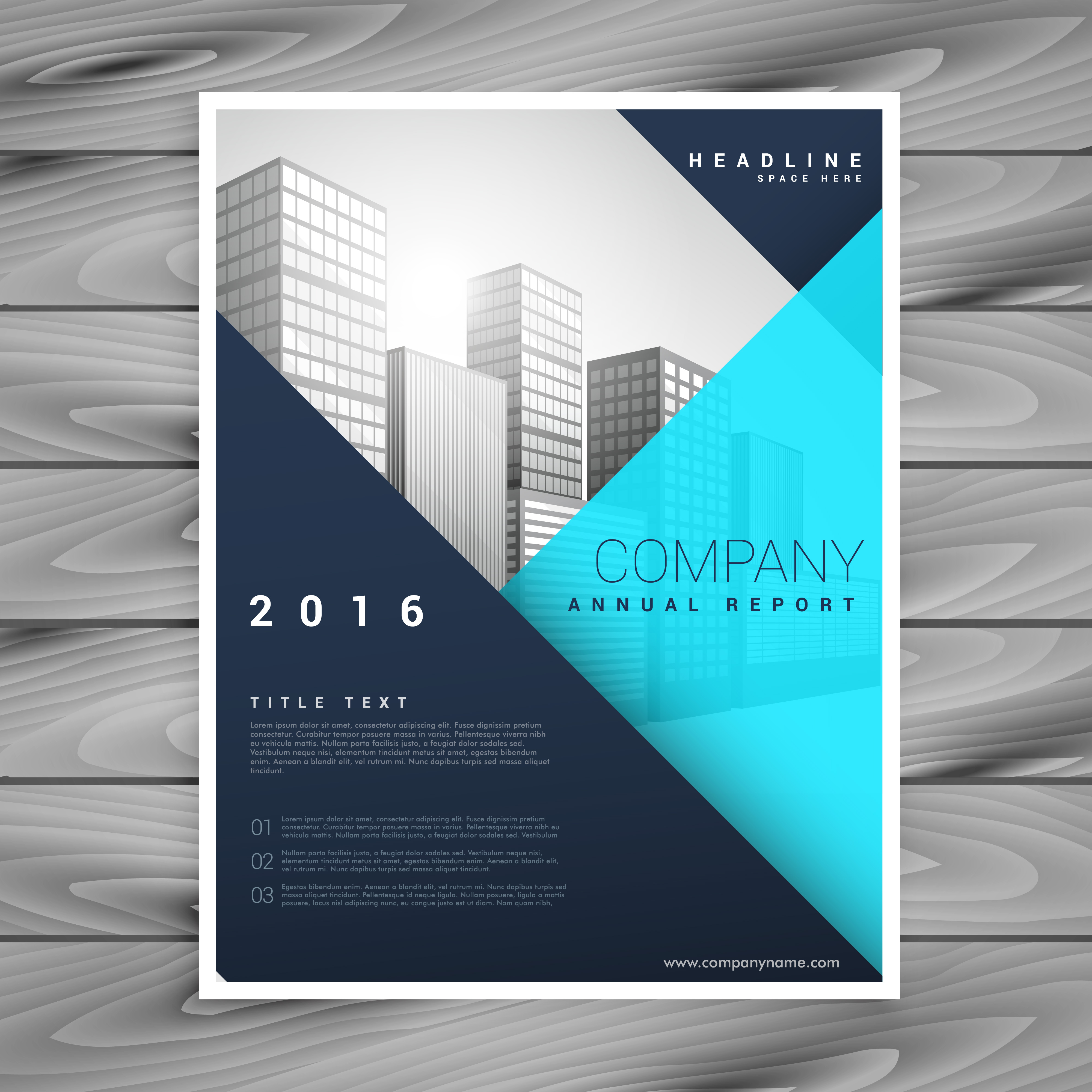 modern minimal brochure  flyer template in blue geometric 