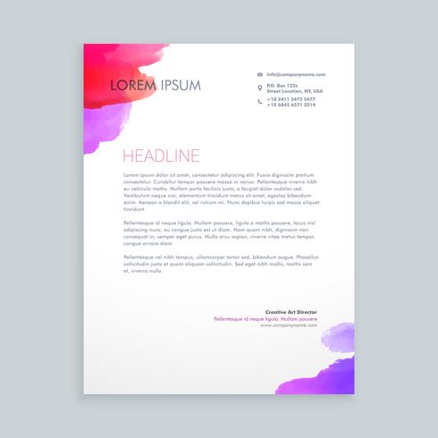 creative ink business letterhead template vector design illustra