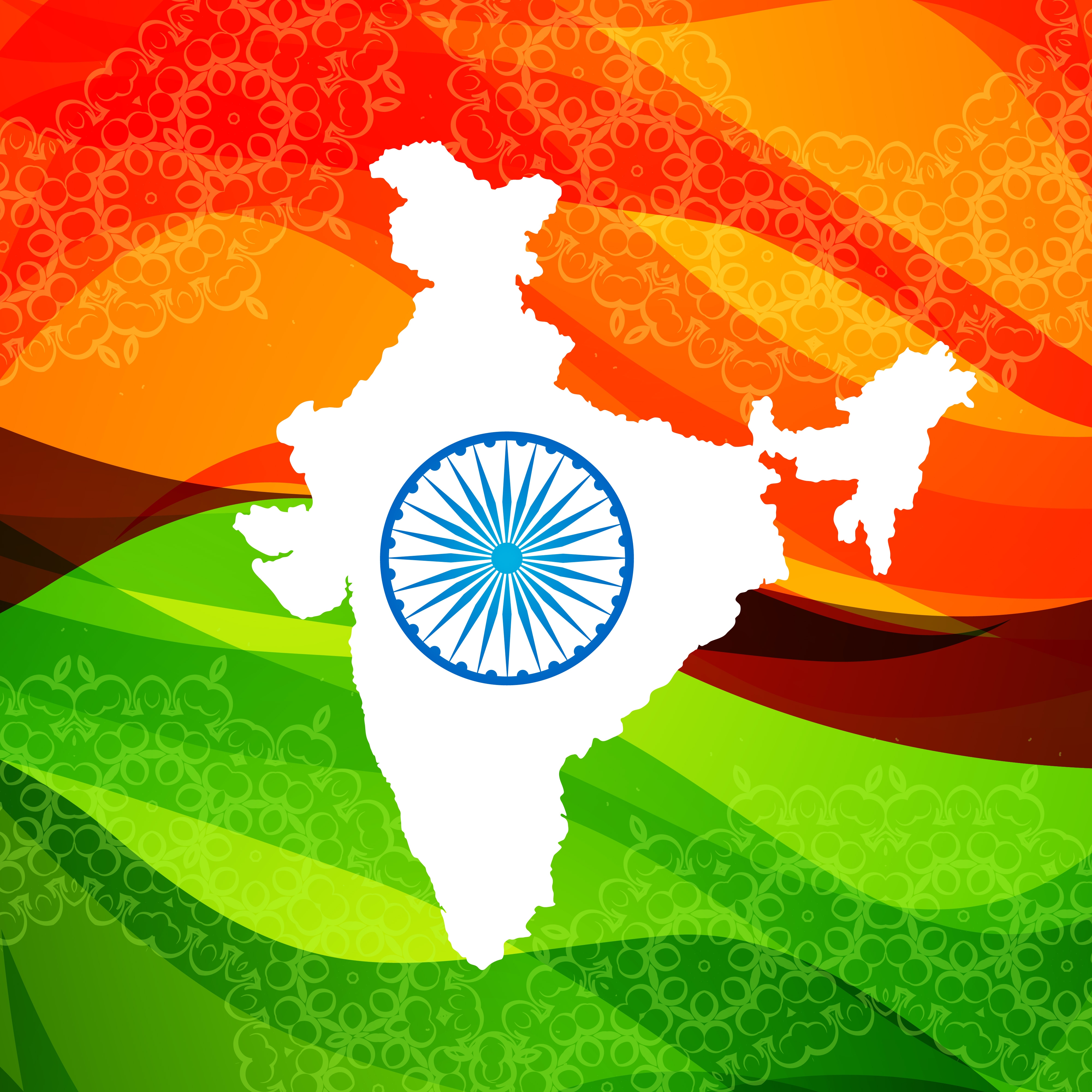 India Map In Tricolour