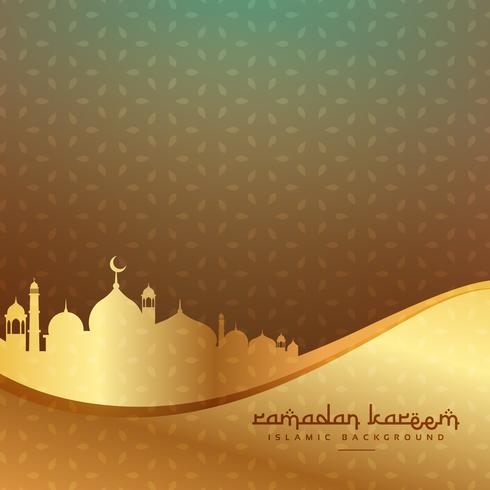 Beautiful islamic background with golden mosque - Download 