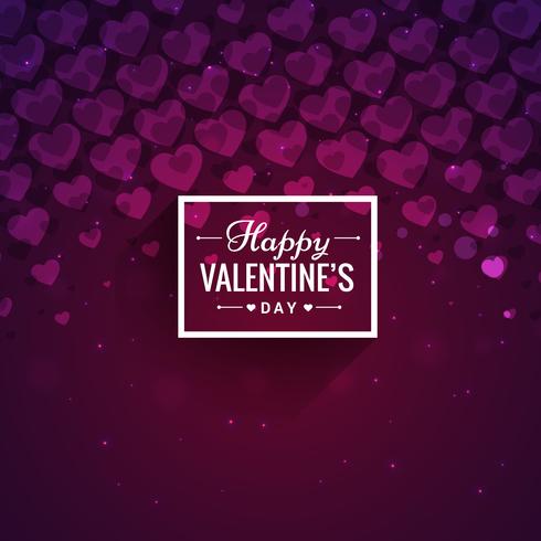 purple hearts valentines day card vector design illustration