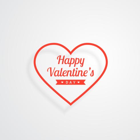 happy valentines day red heart vector design illustration