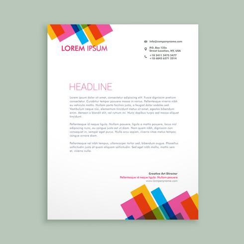 creative colorful letterhead template vector design illustratio