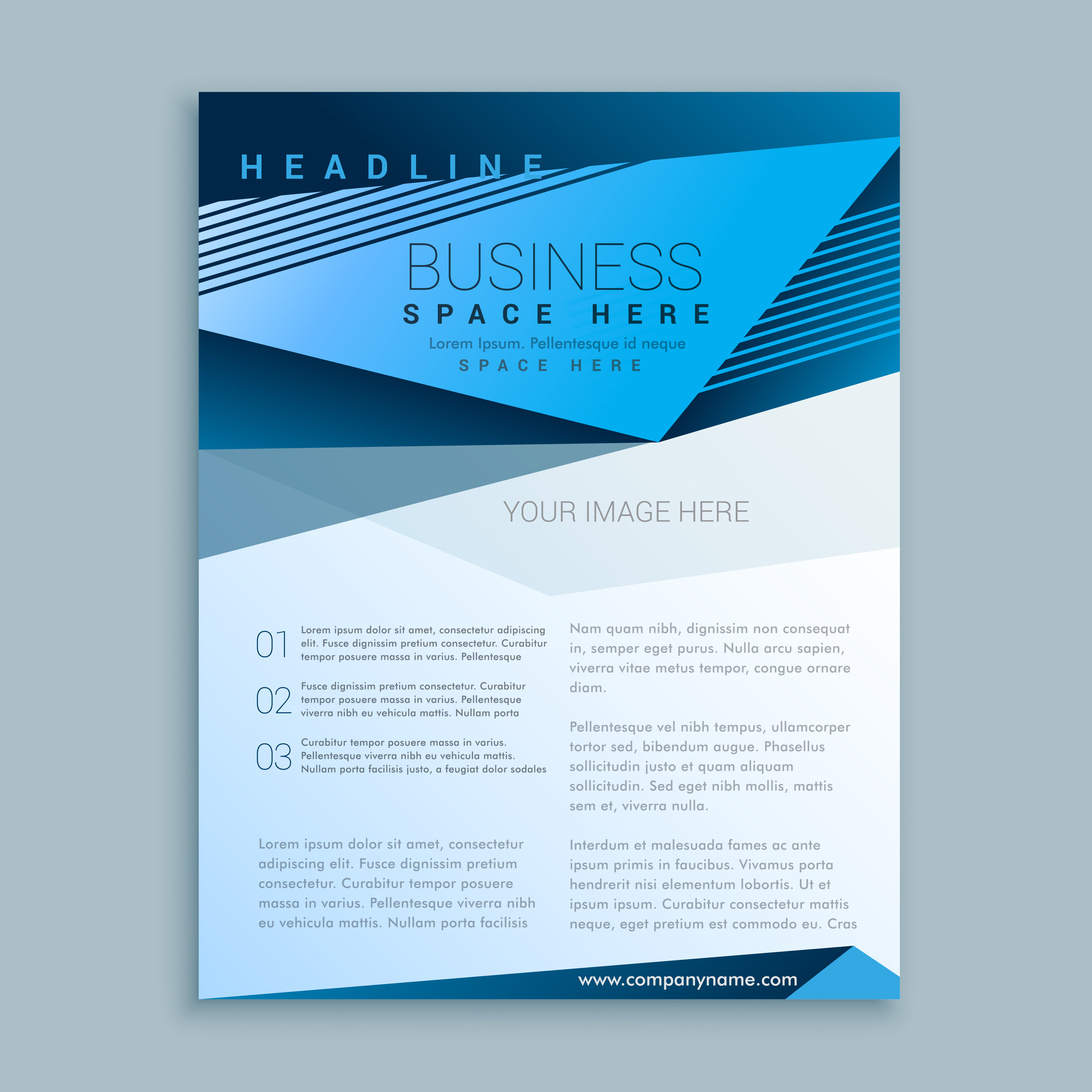 blue brochure flyer  poster  vector design  template  