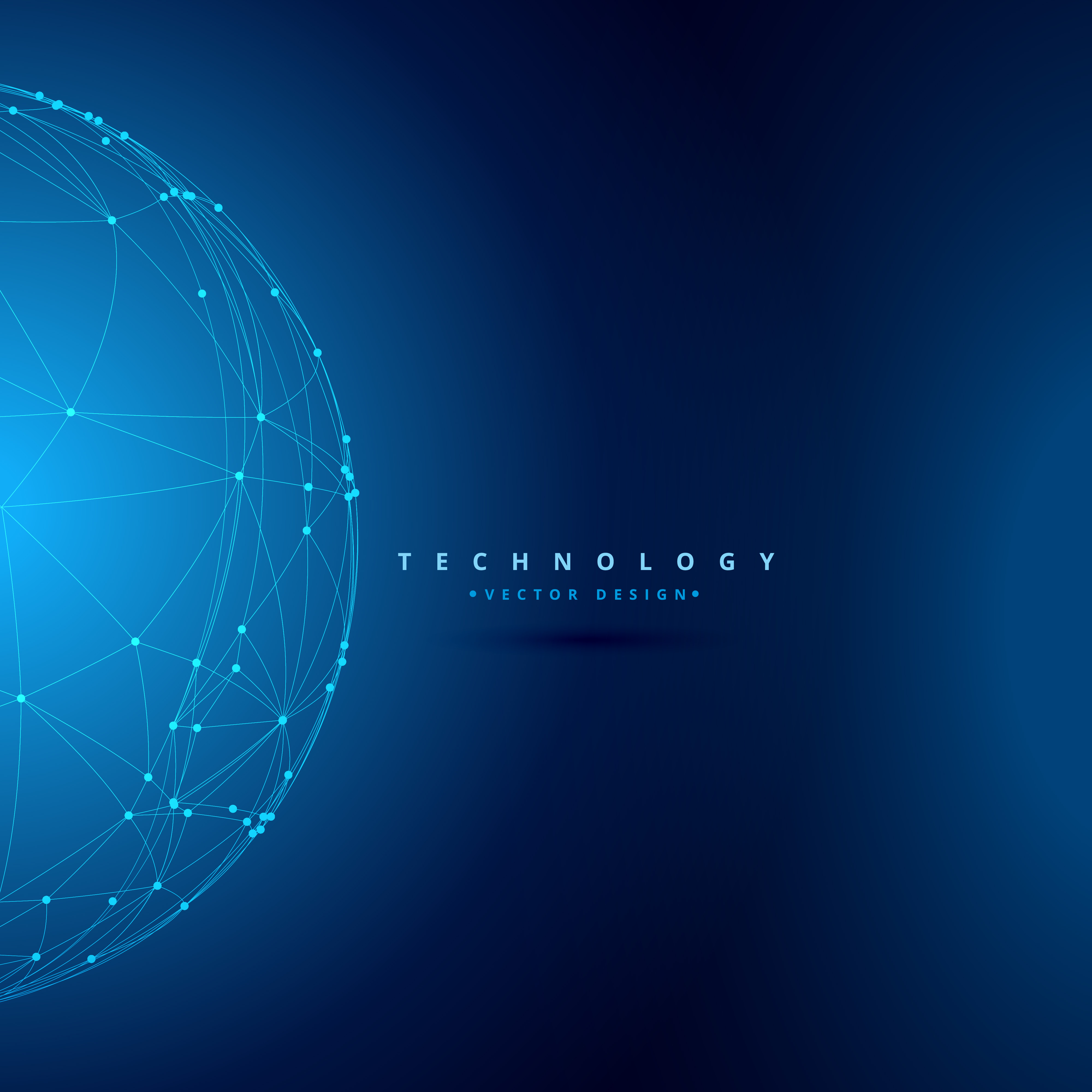 Sphere Wireframe Technology Background Vector Design
