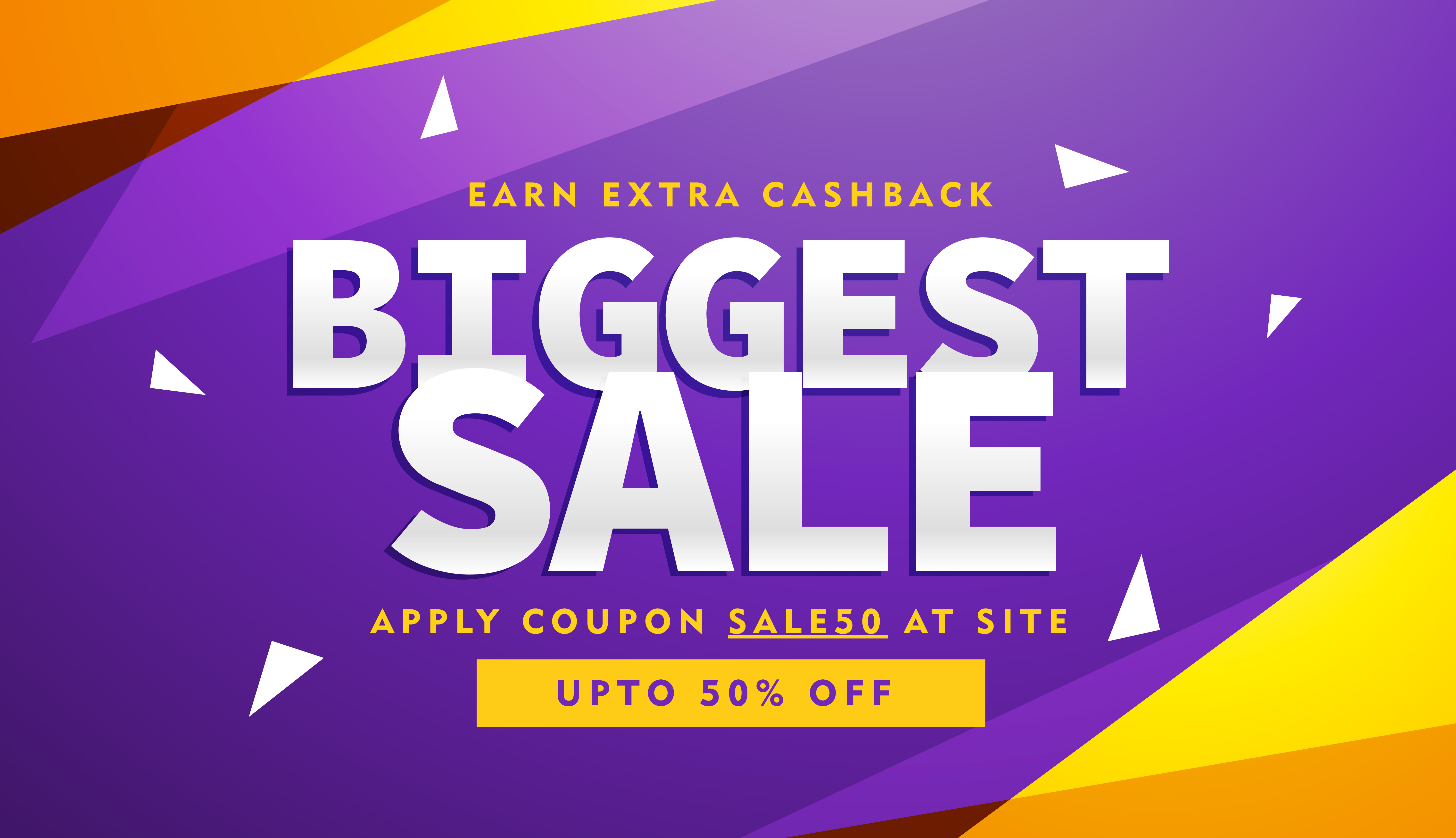 purple and yellow biggest sale discount voucher design template - Download Free Vector Art ...