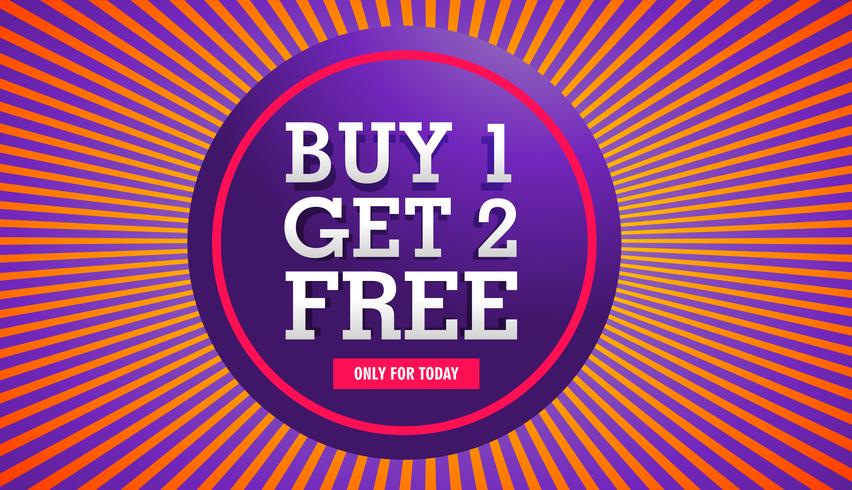 sale banner of buy one get two free offer - Download Free Vector Art