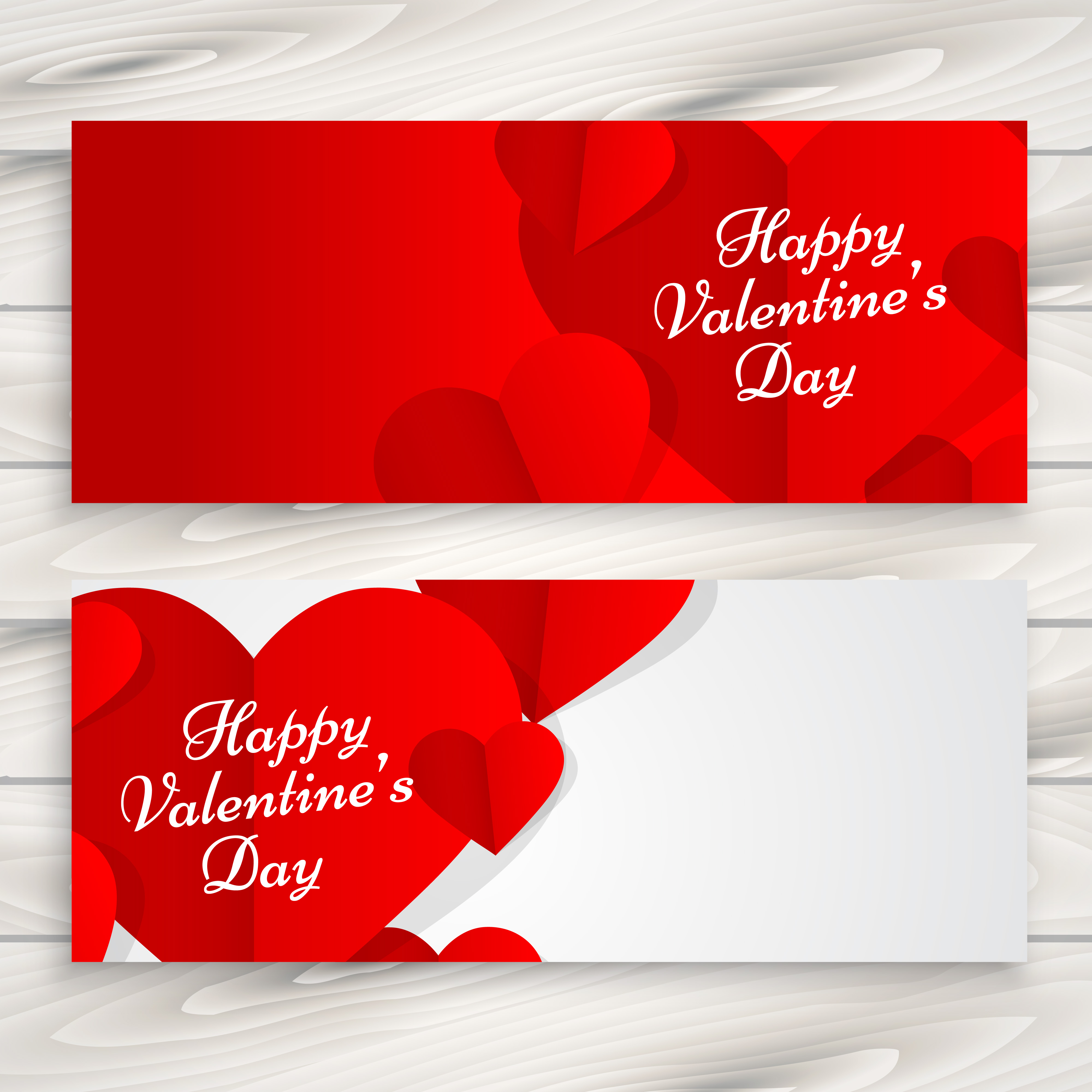 happy valentines day love banners vector design illustration - Download Free Vector ...