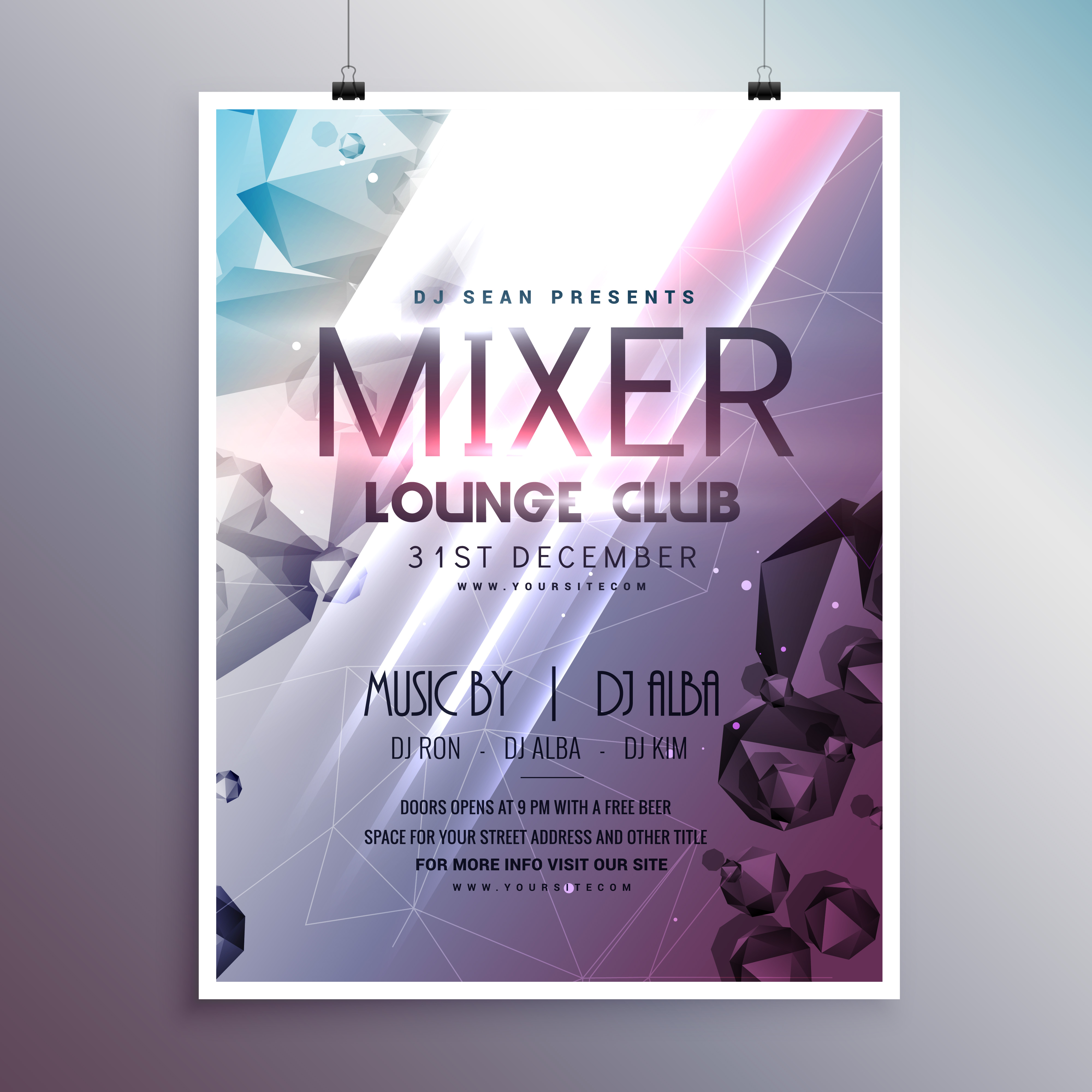 flyer poster template card with promotional details Download Free