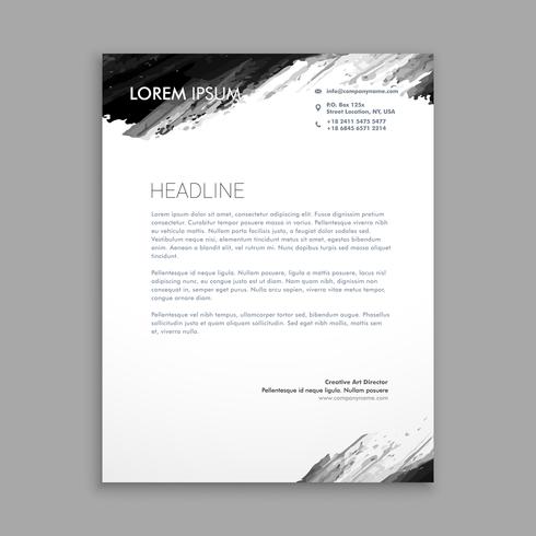 creative black ink letterhead template vector design illustrati