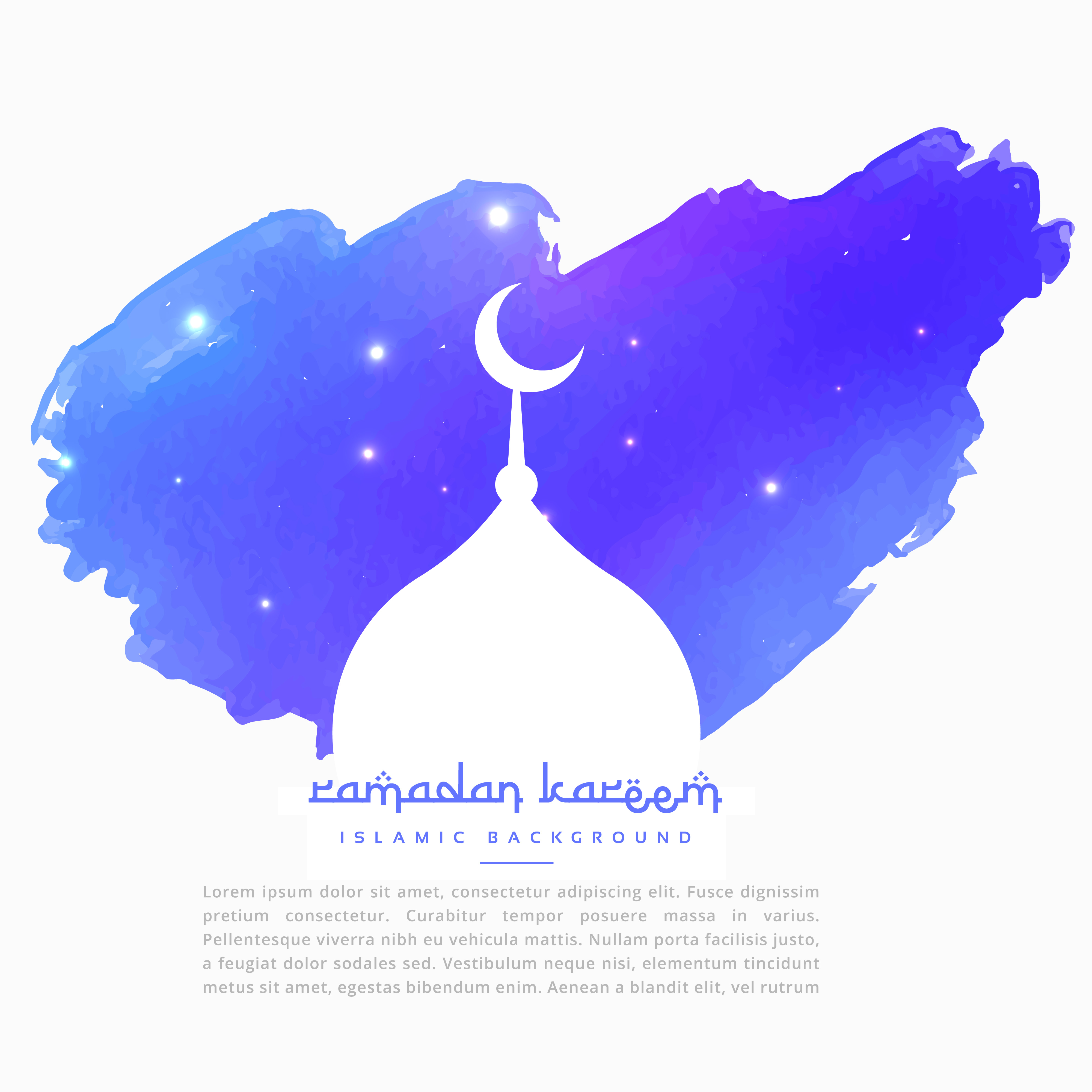 Mosque silhouette in blue paint stroke - Download Free 