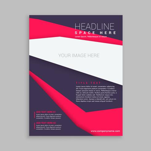 business brochure flyer template in purple and pink colors
