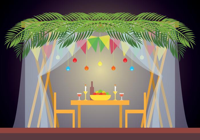 Ilustración vectorial de sukkah vector