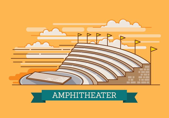 Anfiteatro arruina una ilustración de Vector de ciudad de historia de arquitectura antigua en 3D se ve