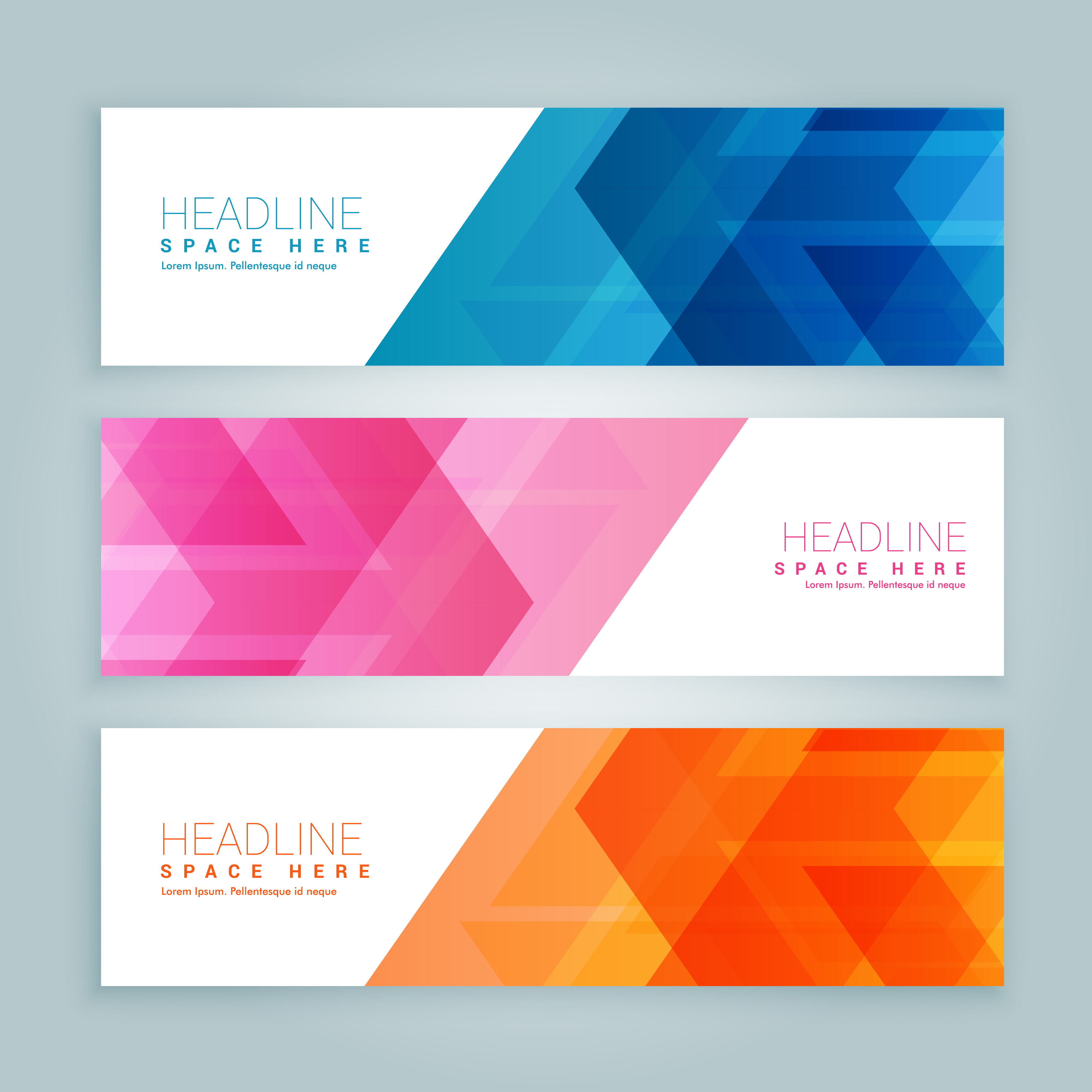 website banners in three different colors Download Free Vector Art, Stock Graphics & Images