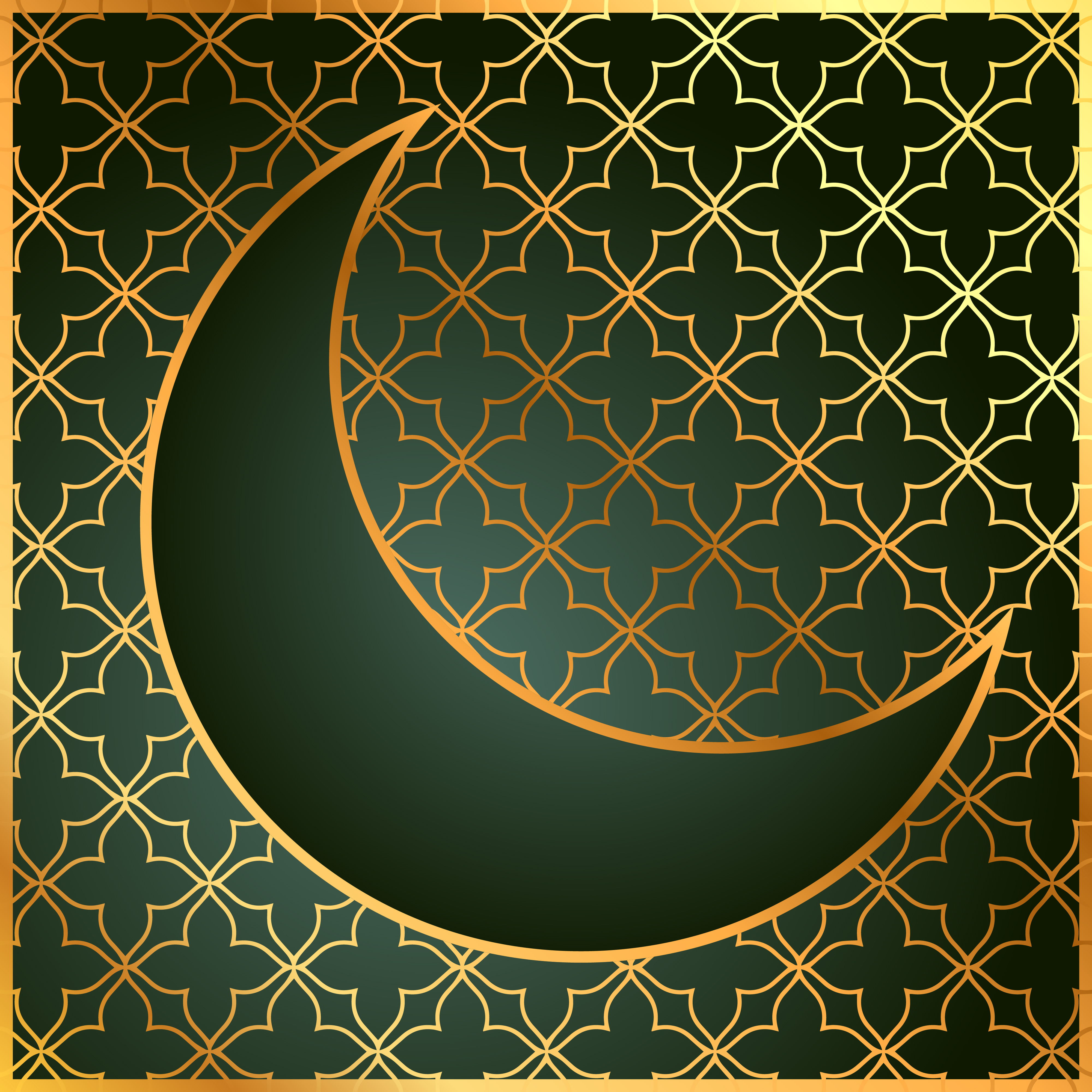 Pattern background with moon in golden color - Download 
