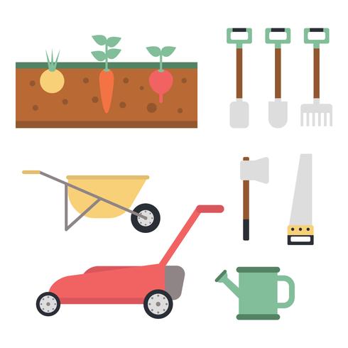 Colorful Tools For Farming vector