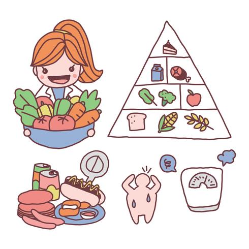 Super Cute Cheerful Nutritionist vector