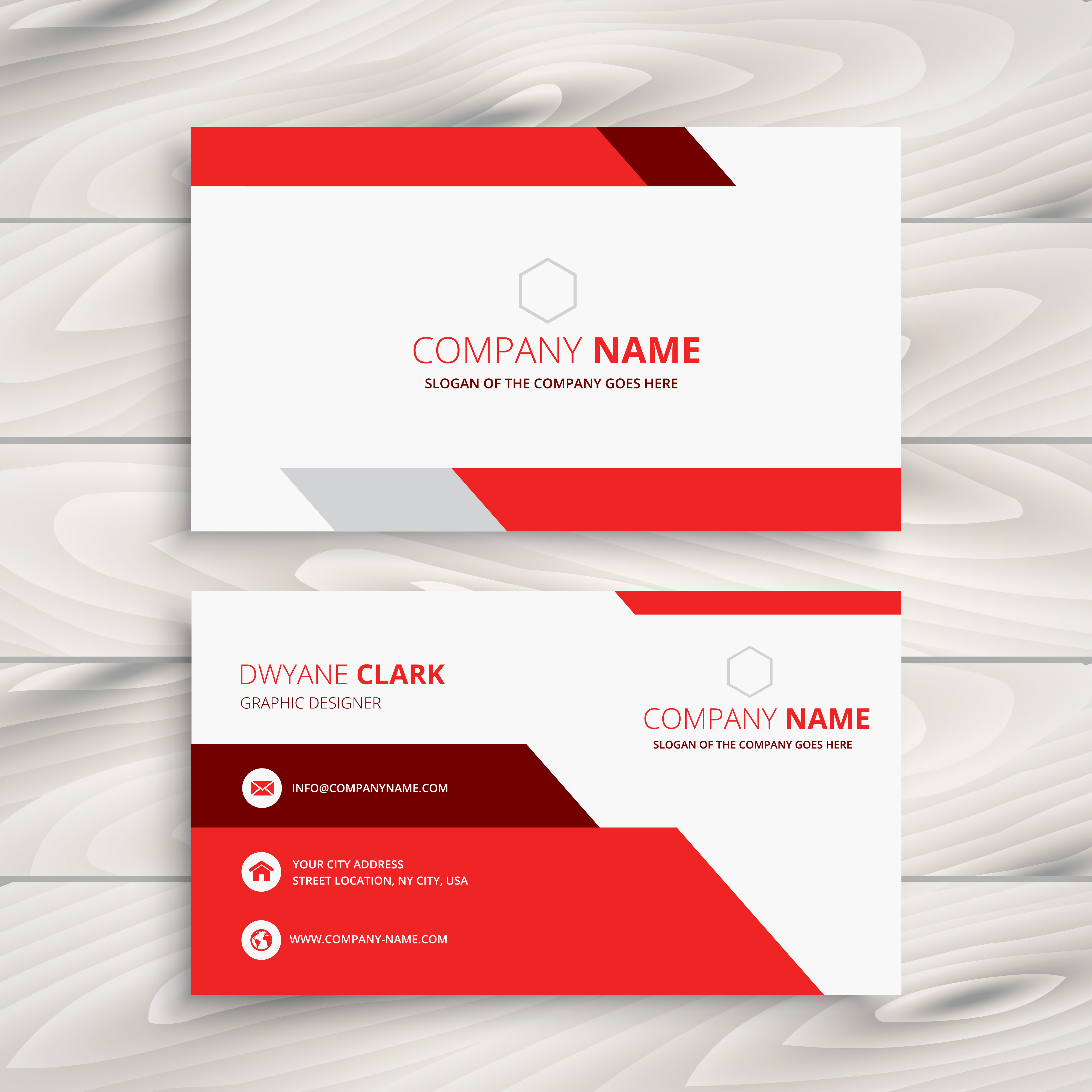 Red Modern Business Card Template Vector Design