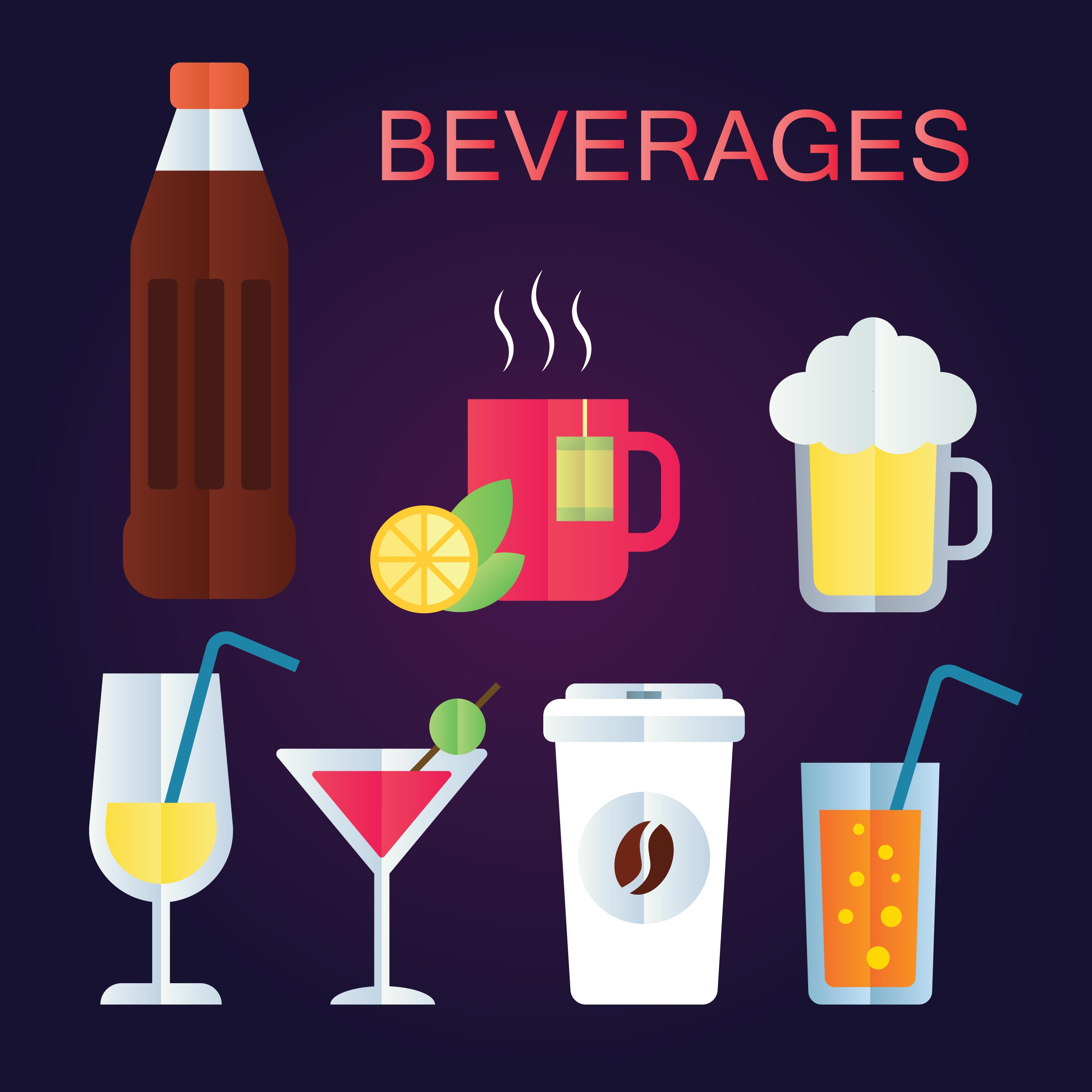 Beverages Flat Vector 177993 Vector Art at Vecteezy