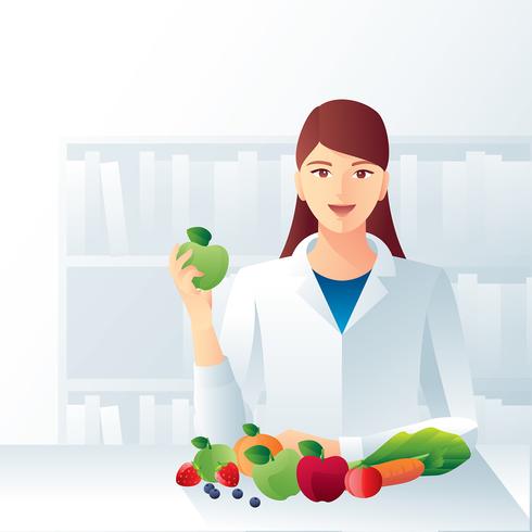 Cheerful Nutritionist Vector