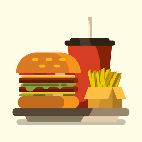 Burger  meal set vector