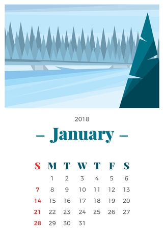 January Landscape vector