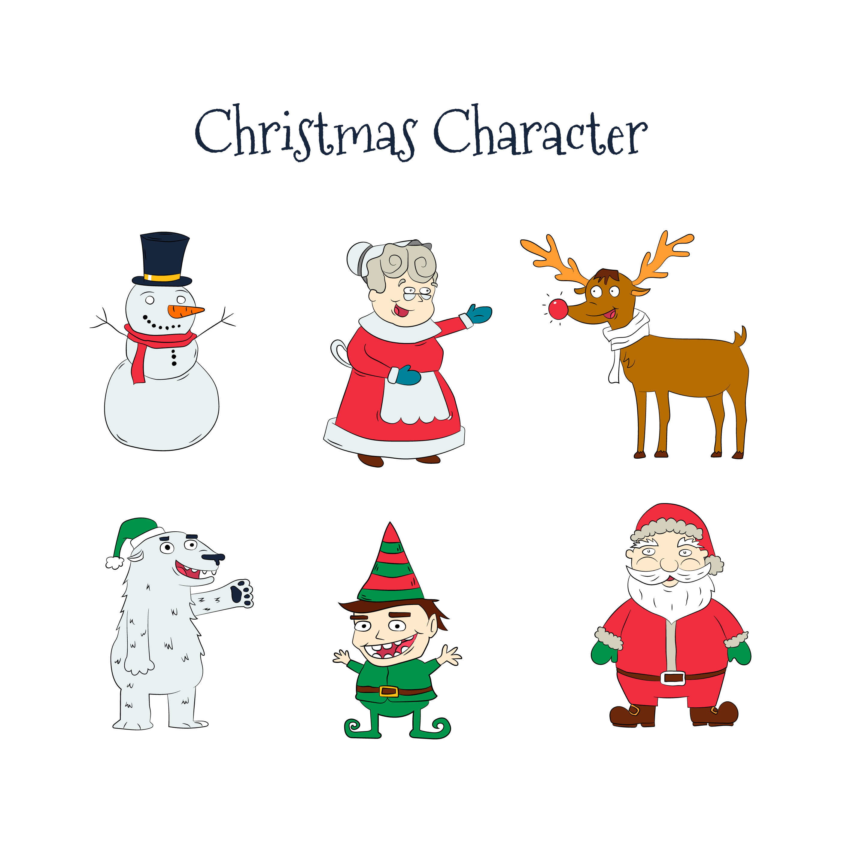 Download Hand Drawn Christmas Character Collection - Download Free ...