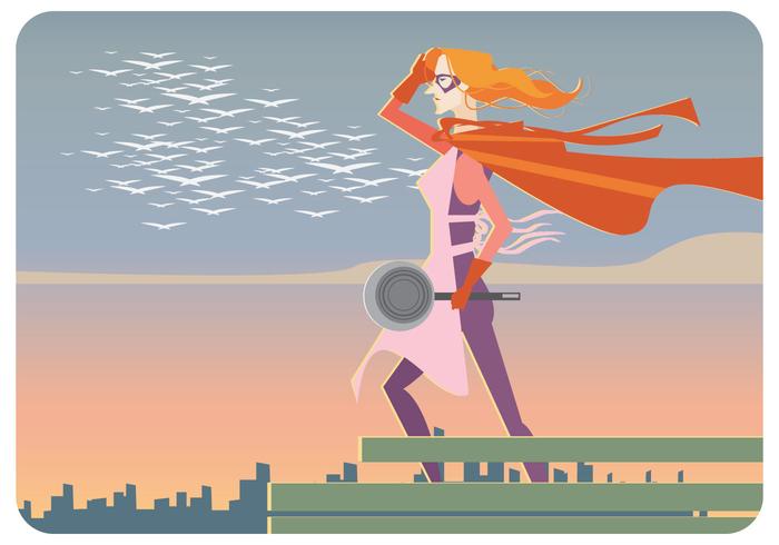 Super-Cooker Woman Vector