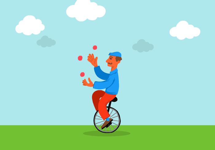 Unicycle Juggler Man Vector