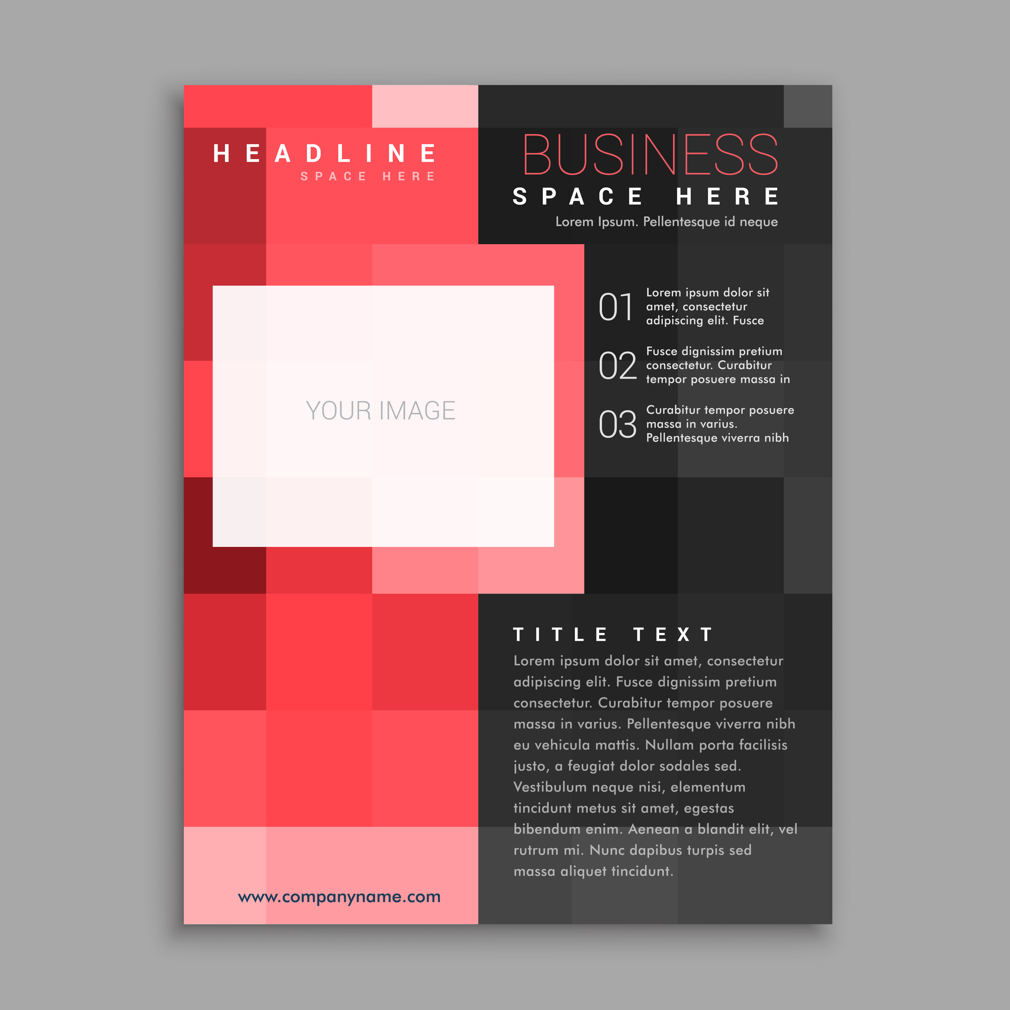 red square business flyer  poster  design  template  