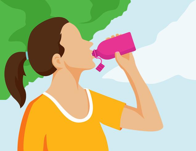 Woman drinking illustration vector