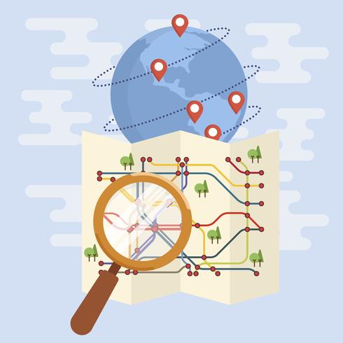 Flat Tube Map Background vector