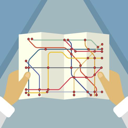 Flat Tube Map Background vector