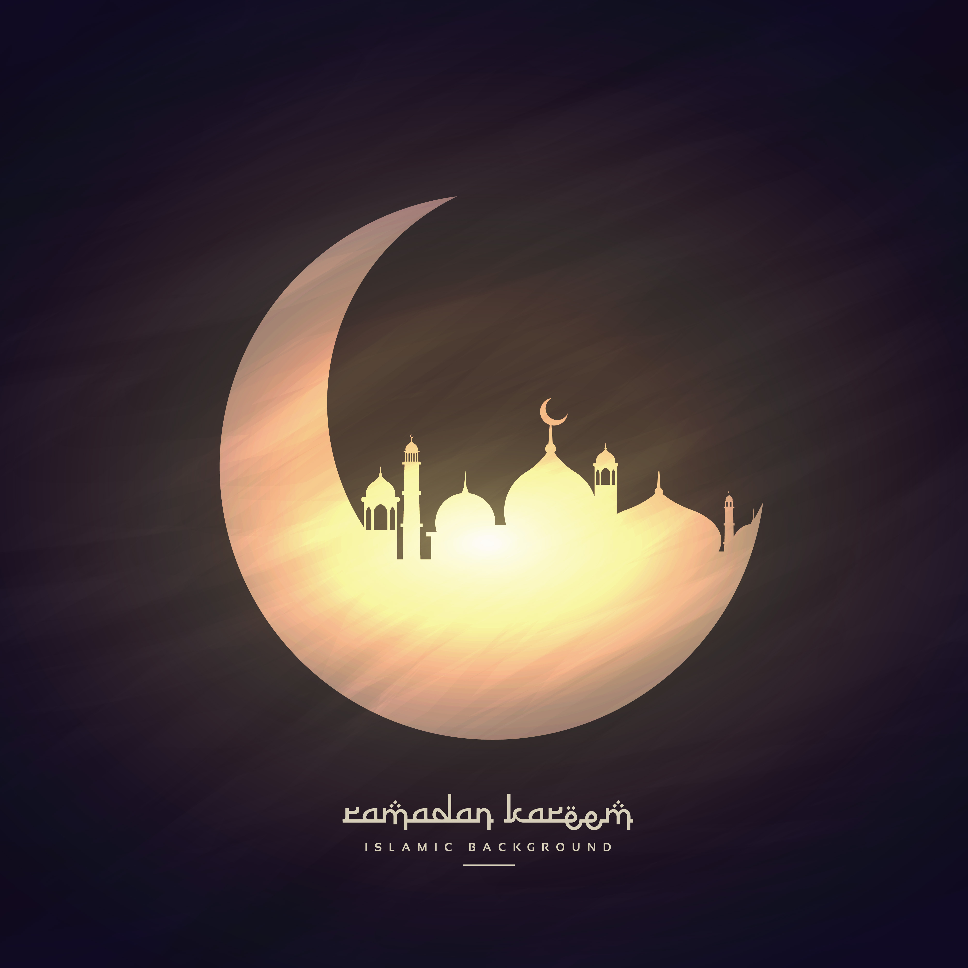 Moon and mosque ramadan kareem background - Download Free 