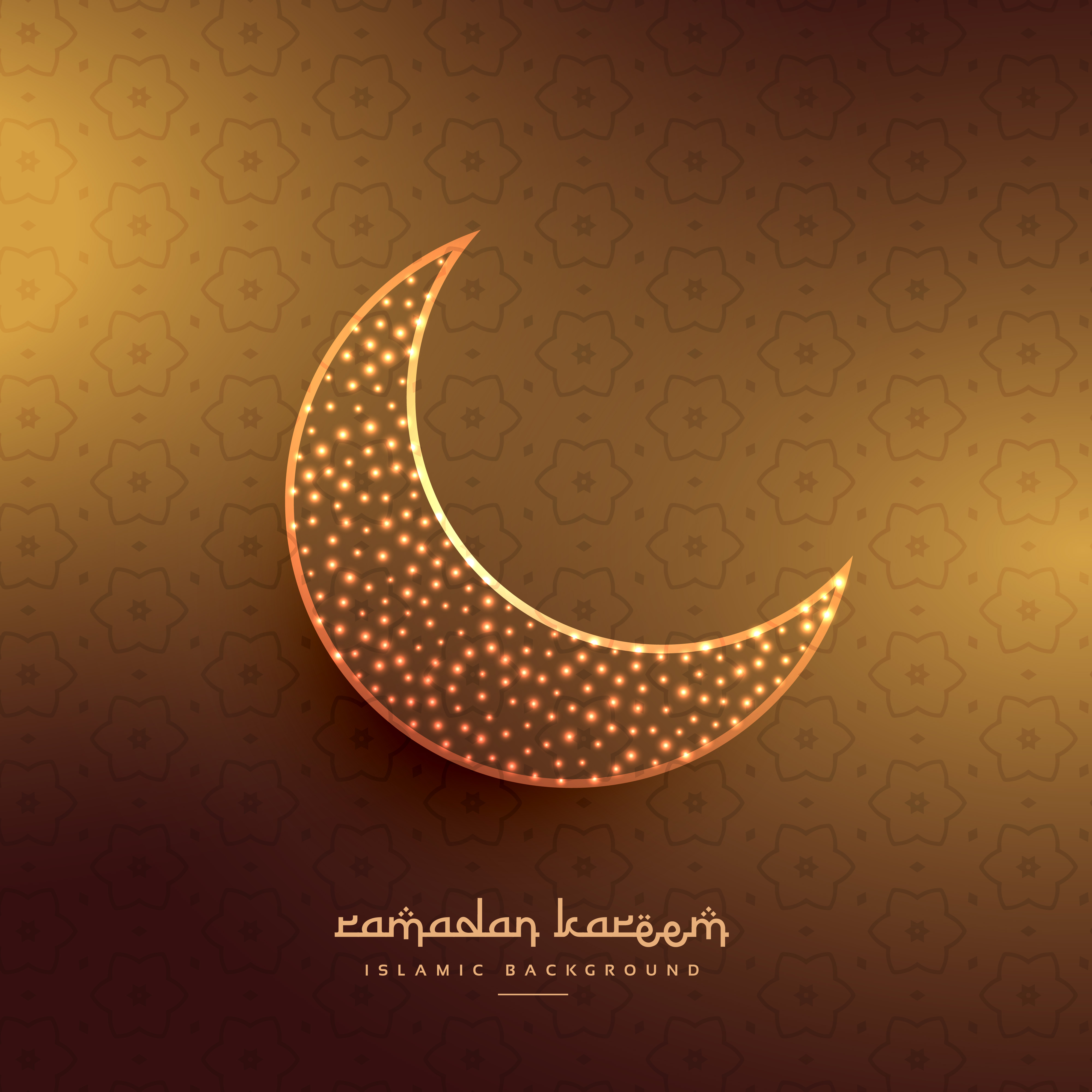 beautiful moon design in golden background Download Free Vector Art