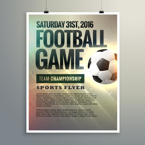 football event flyer design with tournament details download free