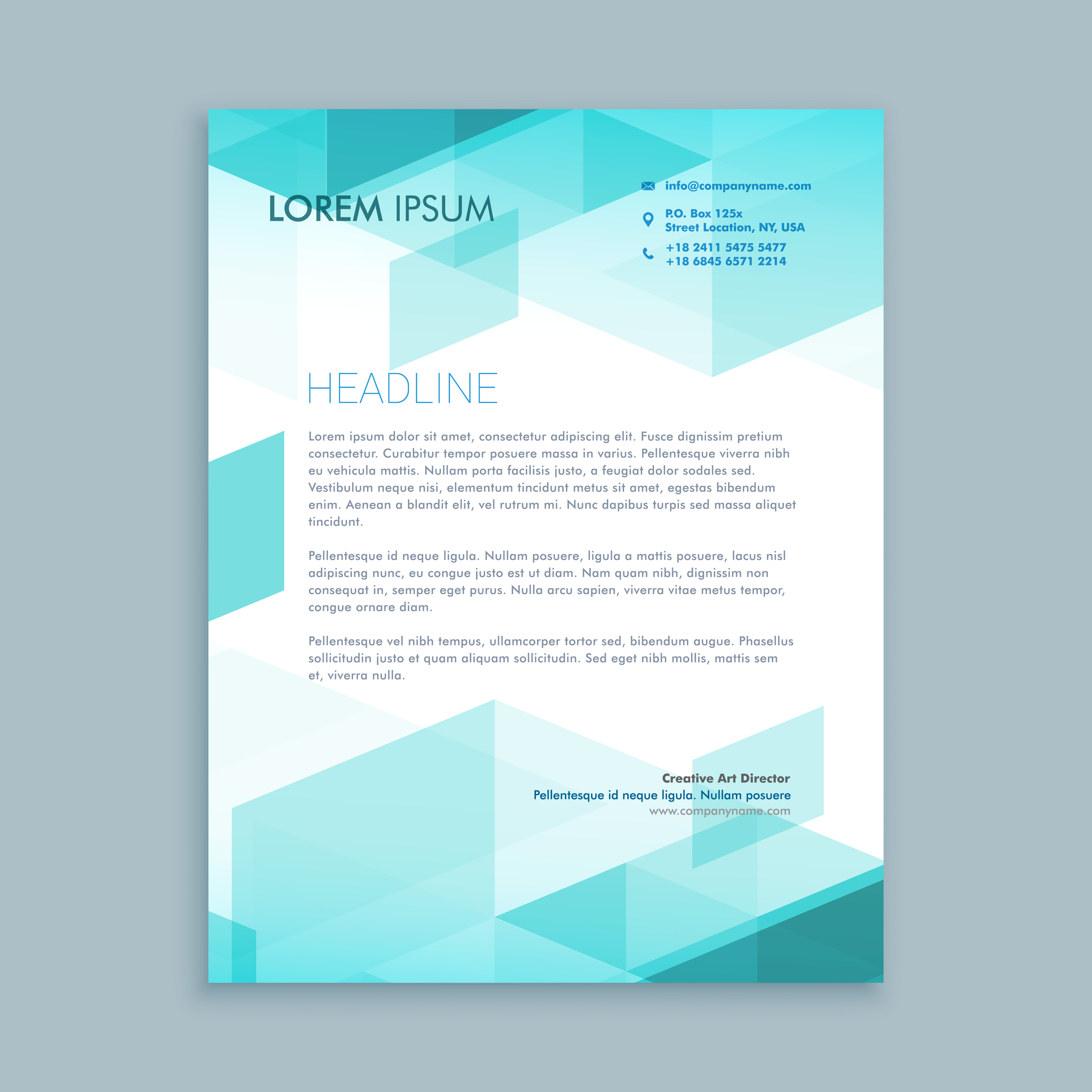 creative modern letterhead template with abstract shapes annual report design templates free download