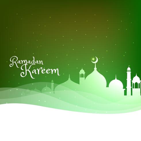 masjid silhouette on green background with wave - Download Free Vector ...