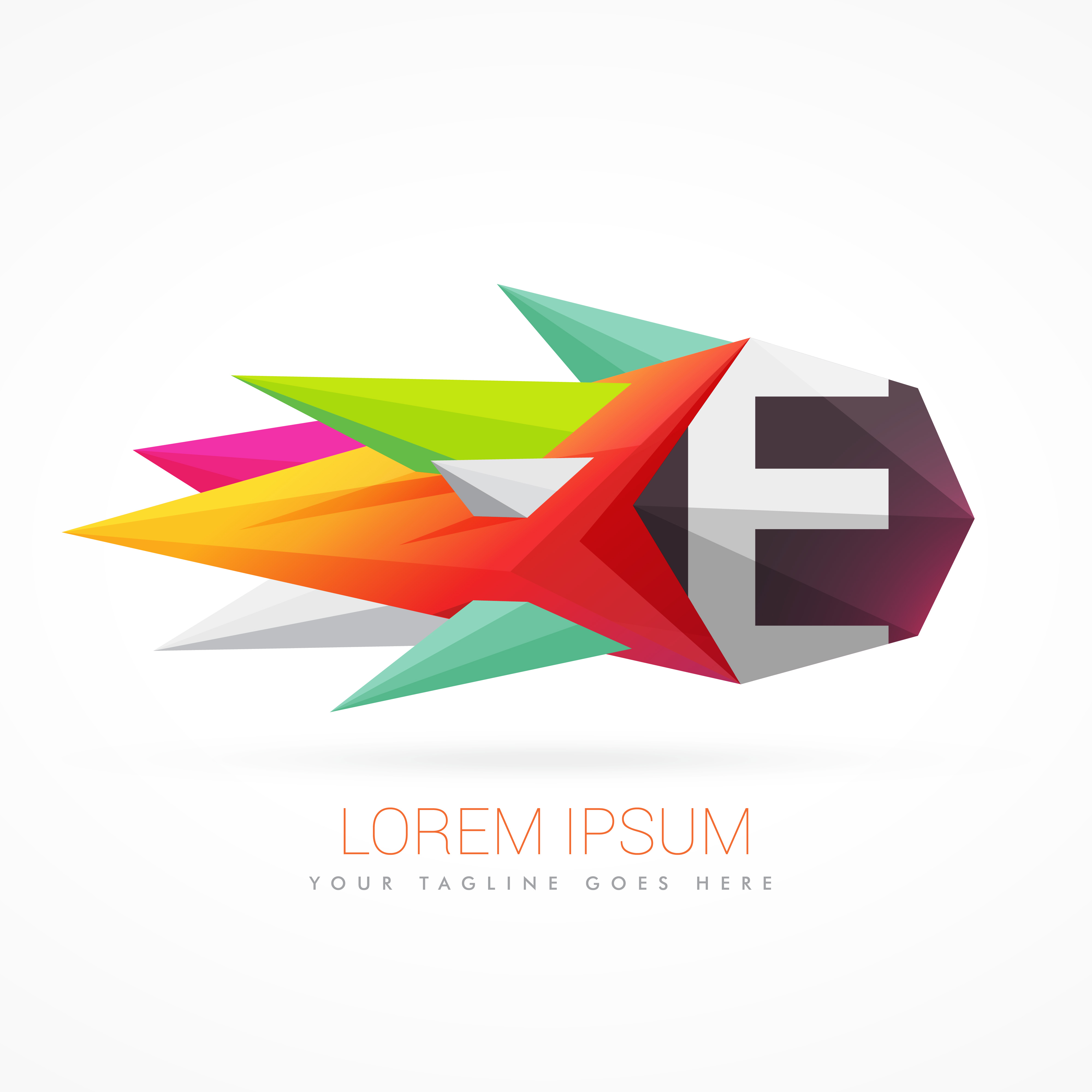 Download colorful abstract logo with letter E - Download Free ...