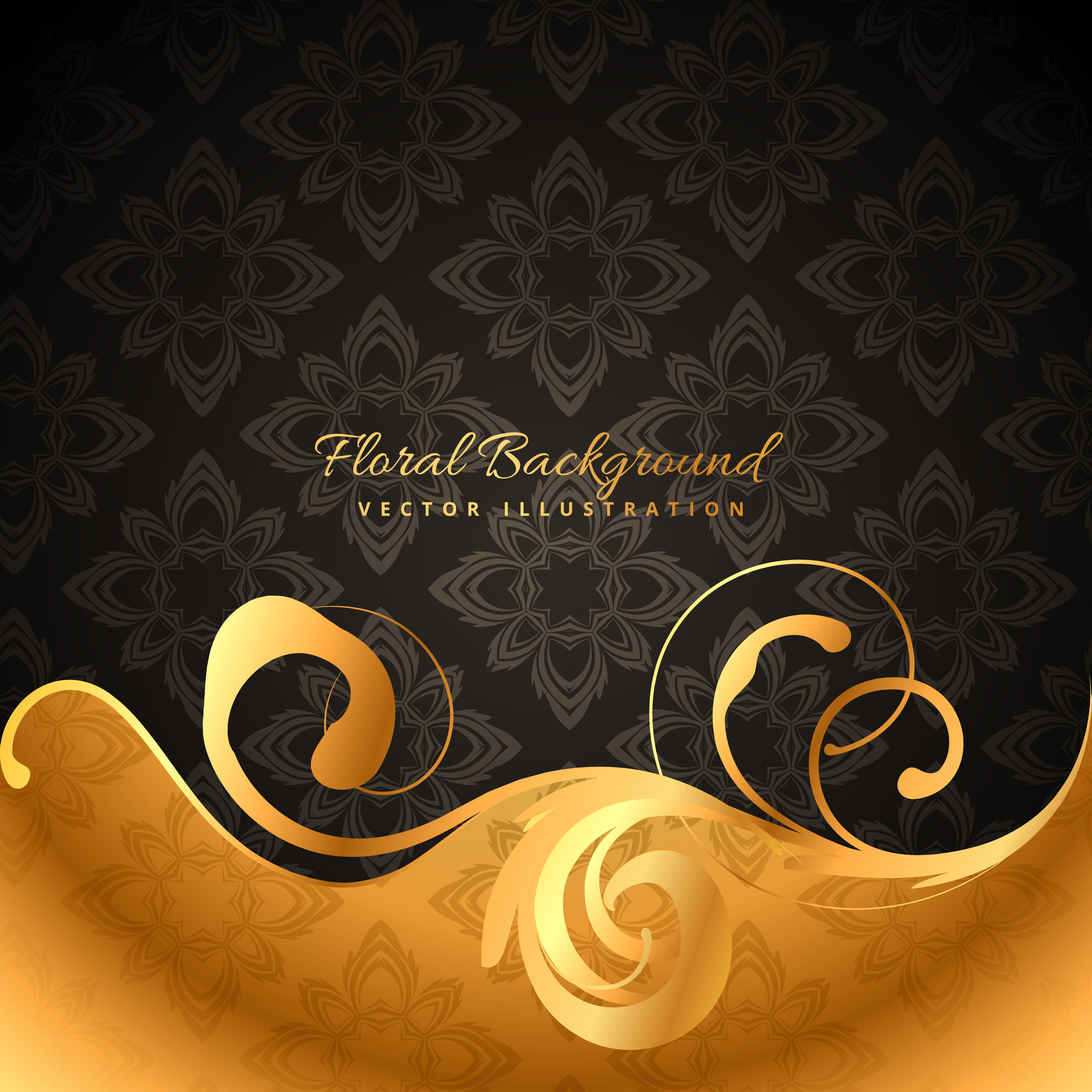 Download golden floral background - Download Free Vector Art, Stock ...
